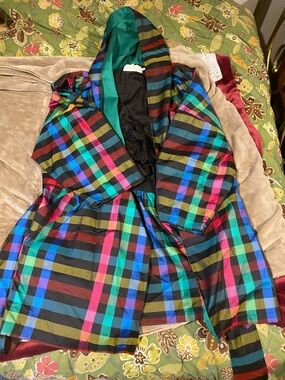 Via Giulia Colorful Striped Jacket with Teal Lining